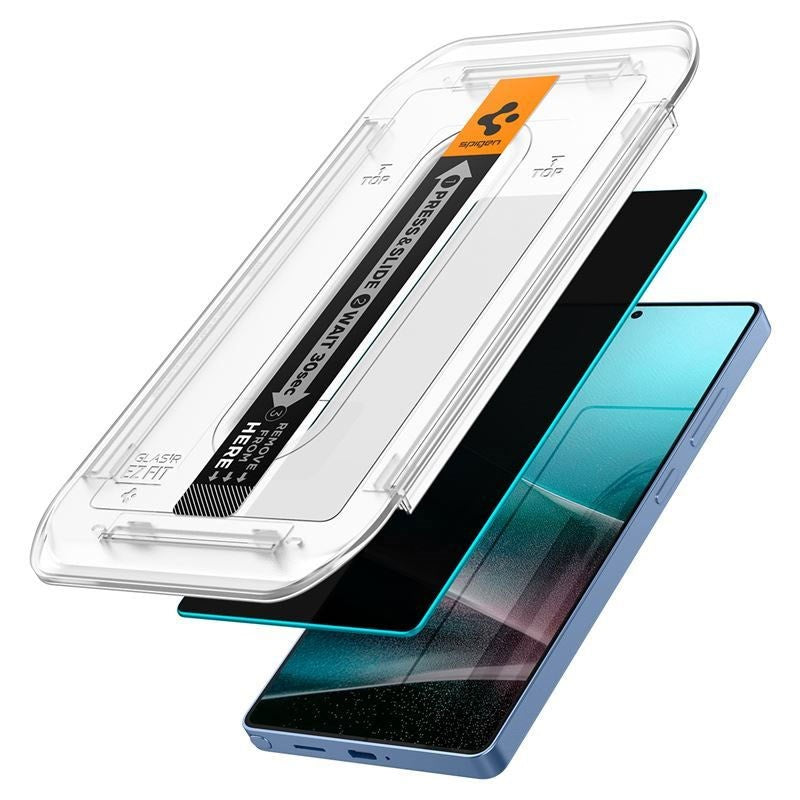 Samsung Galaxy S25 Ultra Spigen Glass tR EZ Fit HD Skärmskyddsglas - Privacy - 2 st - Genomskinlig