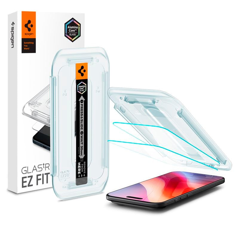 iPhone Air Spigen Glass tR EZ Fit Skärmskyddsglas - 2 st - Genomskinlig