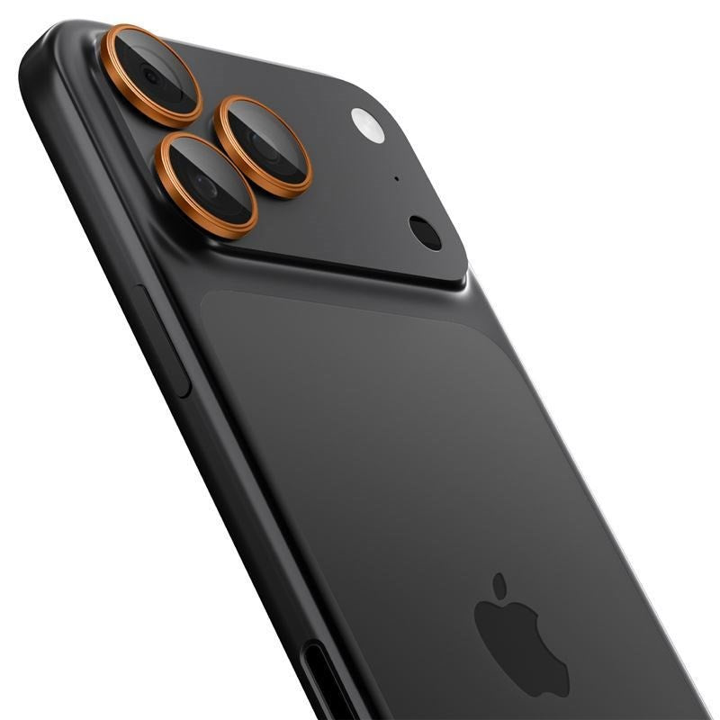 iPhone 17 Pro / 17 Pro Max / 16 Pro / 16 Pro Max / 15 Pro / 15 Pro Max / 14 Pro / 14 Pro Max Spigen Glass tR EZ Fit Optik Pro Kameralinsskyddsglas - 2 st - Orange