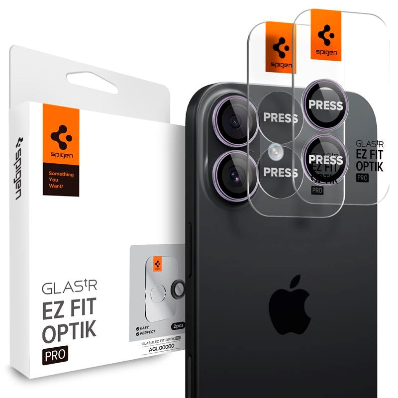 iPhone 17 Spigen Glass tR EZ Fit Optik Pro Kameralinsskyddsglas - 2 st - Lila