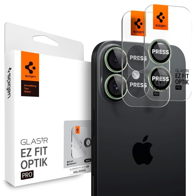 iPhone 17 Spigen Glass tR EZ Fit Optik Pro Kameralinsskyddsglas - 2 st - Grön