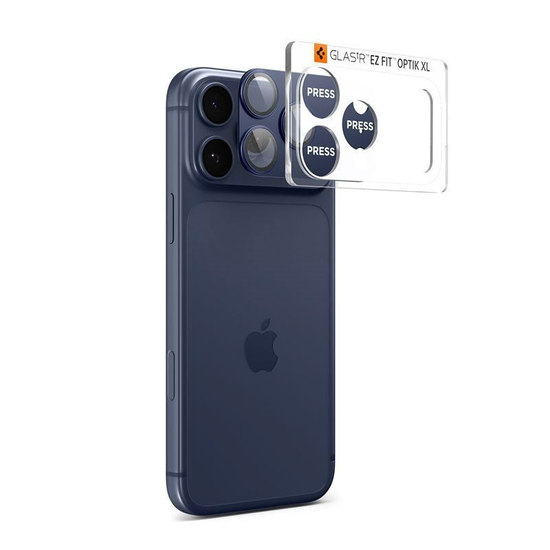 iPhone 17 Pro Spigen Glass tR EZ Fit Optik Pro XL Kameraskydd – Blå