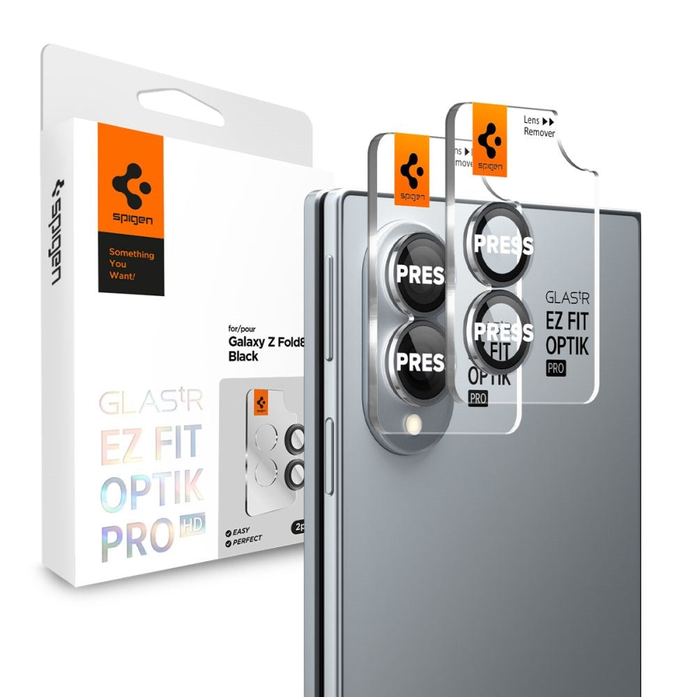 Samsung Galaxy Z Fold8 Spigen Glass tR EZ Fit Optik Pro Kameralinsskyddsglas - 2 st - Svart