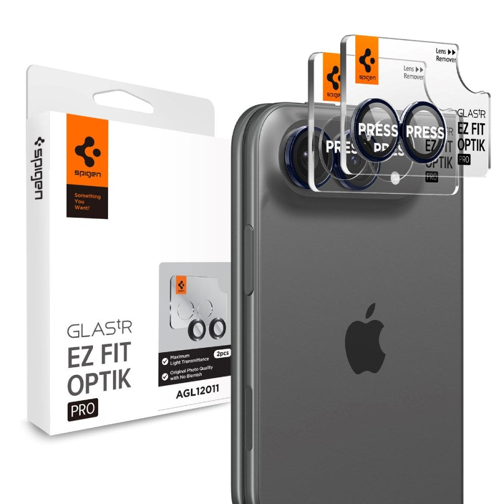 iPhone Duo Spigen Glass tR EZ Fit Optik Pro Kameralinsskydd - 2 st - Svart