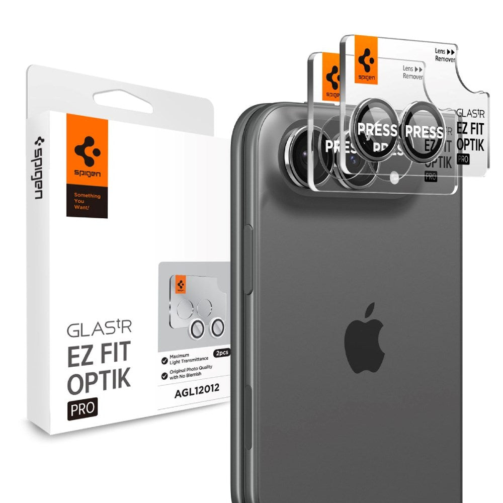 iPhone Duo Spigen Glass tR EZ Fit Optik Pro Kameralinsskydd - 2 st - Vit
