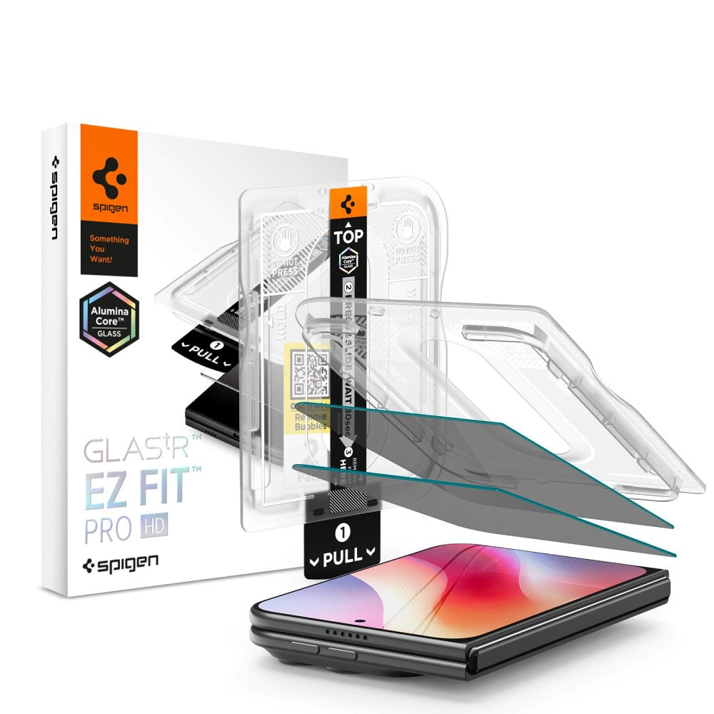 iPhone Duo Spigen Glass tR EZ Fit Pro HD Privacy Skärmskyddsglas - 2 st - Transparent