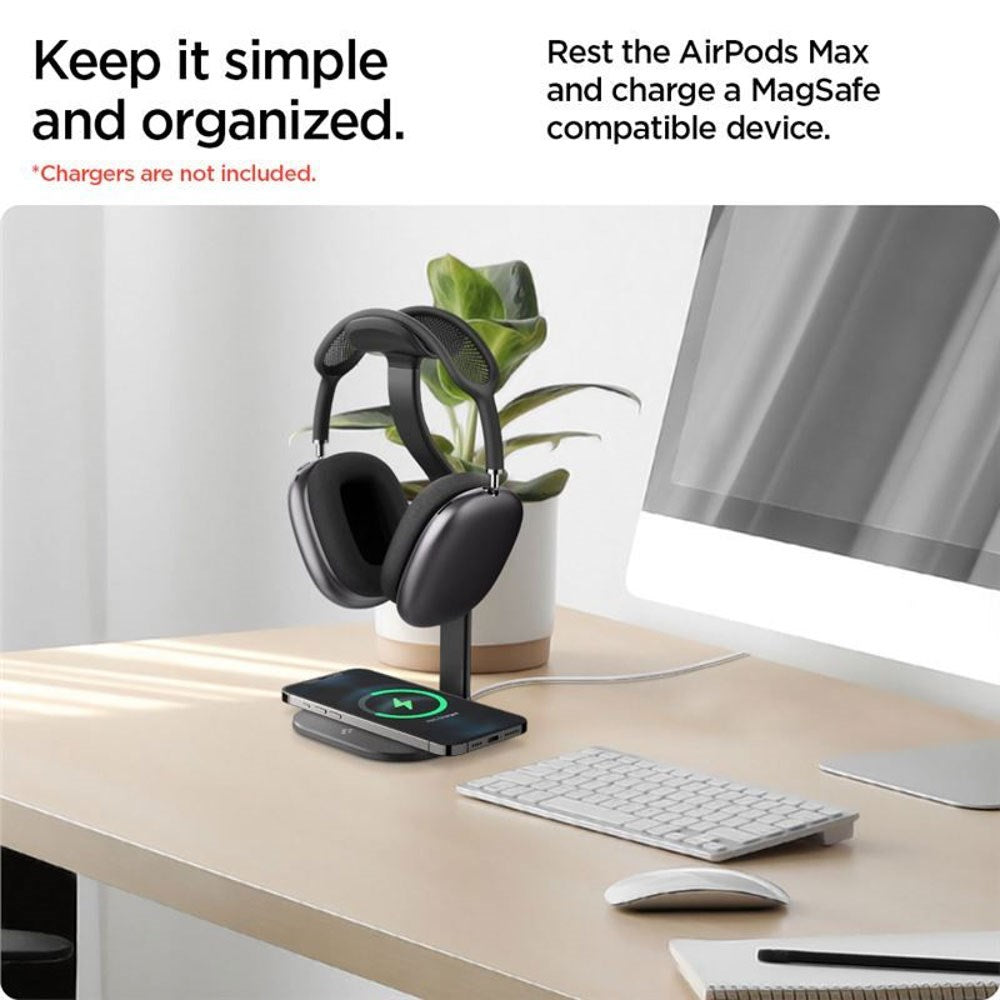 Spigen Laddningsställ för Mobil & AirPods Max - MagSafe Kompatibel - Svart