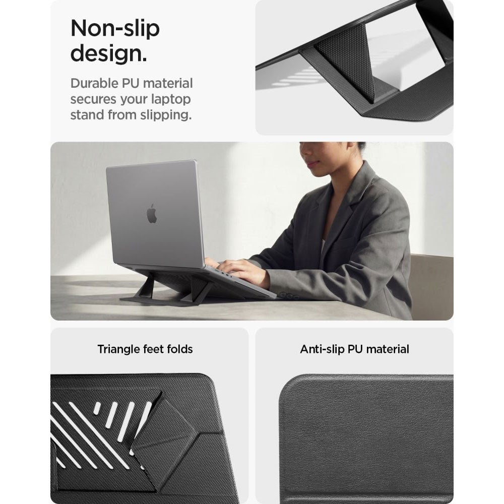 Spigen Hopfällbart Universal Laptopställ - Svart