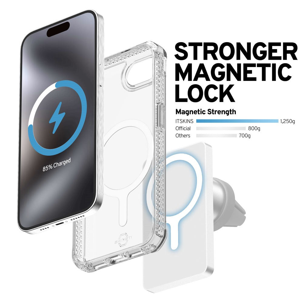 iPhone 16e ITSKINS Hybrid MagClear Skal - MagSafe Kompatibel - Genomskinlig