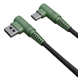 Hune Hiedra USB-A till USB-C Kabel med Vinklad Kontakt - 1,2 m - Grön