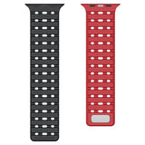 Apple Watch (42/44/SE/45/46/49mm) Mobile Origin Magnetisk Silikon Armband - Svart / Röd