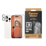 iPhone 15 Pro PanzerGlass 2-i-1 Bundle m. EasyAligner - Skärmskydd (UWF) / Kameraskydd - Genomskinlig / Svart