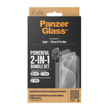 iPhone 15 Pro Max PanzerGlass 2-i-1 Bundle m. EasyAligner - Skärmskydd (UWF) / Kameraskydd - Genomskinlig / Svart