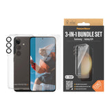 Samsung Galaxy S24 PanzerGlass 3-i-1-Bundle m. EasyAligner - Skärmskydd (UWF) / D3O Bio Hardcase Skal / Hoops Kameraskydd - Transparent / Svart