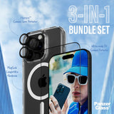 iPhone 16 Pro PanzerGlass 3-i-1 Bundle m. EasyAligner - Skärmskydd (UWF) / Skal / Kameraskydd - Genomskinlig / Svart