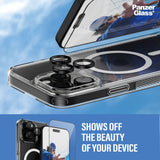 iPhone 16 Pro Max PanzerGlass 3-i-1 Bundle m. EasyAligner - Skärmskydd (UWF) / Skal / Kameraskydd - Genomskinlig / Svart