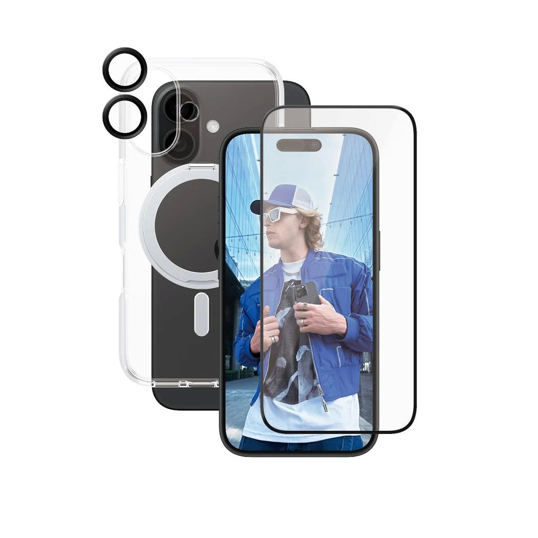 CARE by PanzerGlass iPhone 16 3-i-1 Ceramic Bundle - Genomskinlig