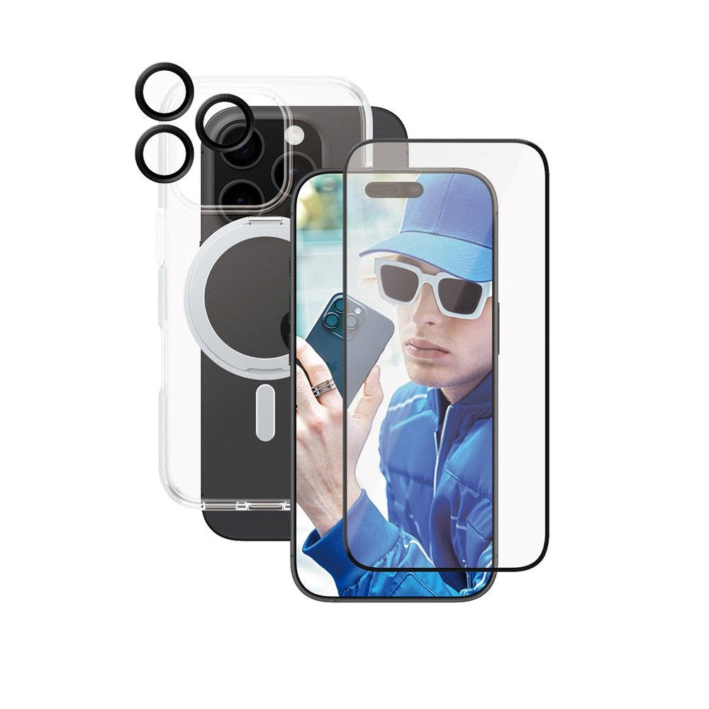 CARE by PanzerGlass iPhone 16 Pro 3-i-1 Ceramic Bundle - Genomskinlig