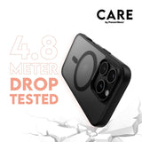 CARE By PanzerGlass iPhone 16 Pro 3-i-1 FLAGSHIP MagSafe Bundle - Privacy Skärmskydd (UWF) / Skal / Kameraskydd - Genomskinlig / Svart