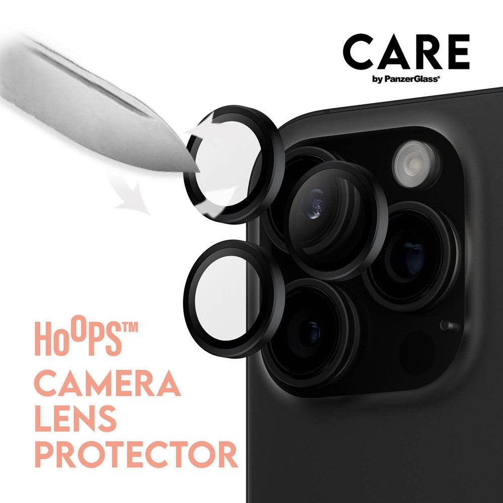 CARE By PanzerGlass iPhone 16 Pro 3-i-1 FLAGSHIP MagSafe Bundle - Privacy Skärmskydd (UWF) / Skal / Kameraskydd - Genomskinlig / Svart