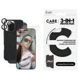 CARE By PanzerGlass iPhone 16 Pro Max 3-i-1 FASHION Bundle - Skärmskydd (UWF) / Skal / Kameraskydd - Genomskinlig / Svart