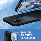 iPhone 16 PanzerGlass 2-i-1 Bundle m. EasyAligner - Skärmskydd (UWF) / Kameraskydd - Genomskinlig / Svart