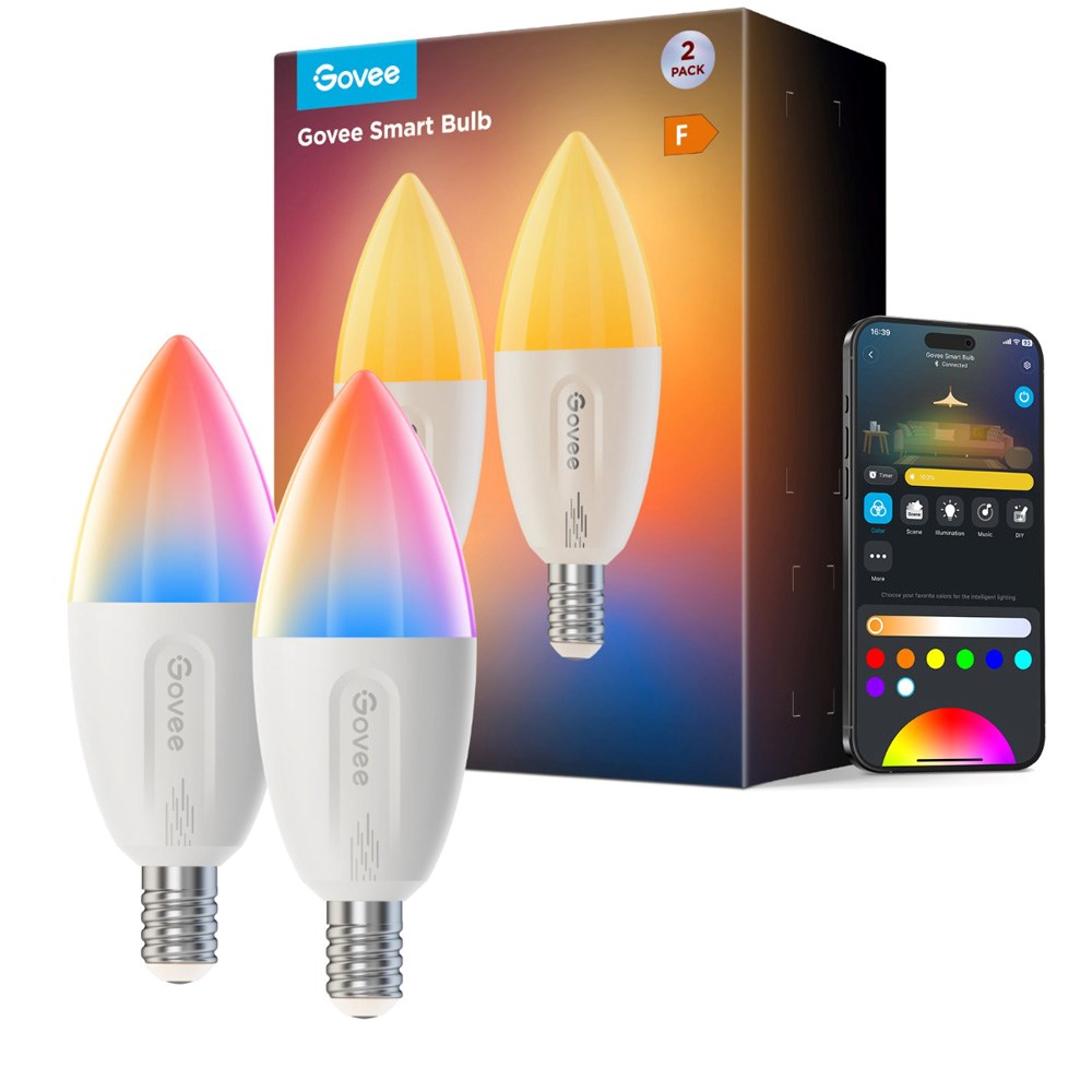 Govee Wi-Fi & Bluetooth Smart Light Bulb 450lm - 2 st. - Vit