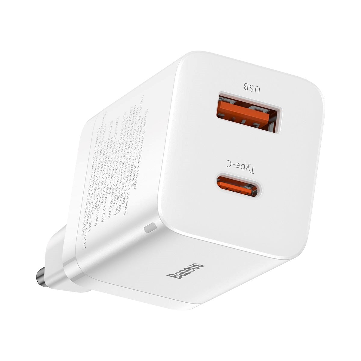 Baseus 30W Super Si Pro Väggladdare USB-C och USB-A - Vit