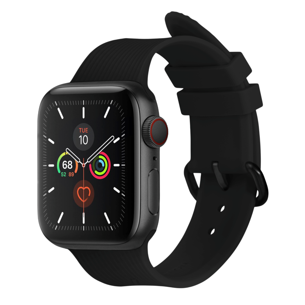 Apple Watch (38/40/SE/41/42mm) Native Union Curve Strap Rem Silikon - Svart