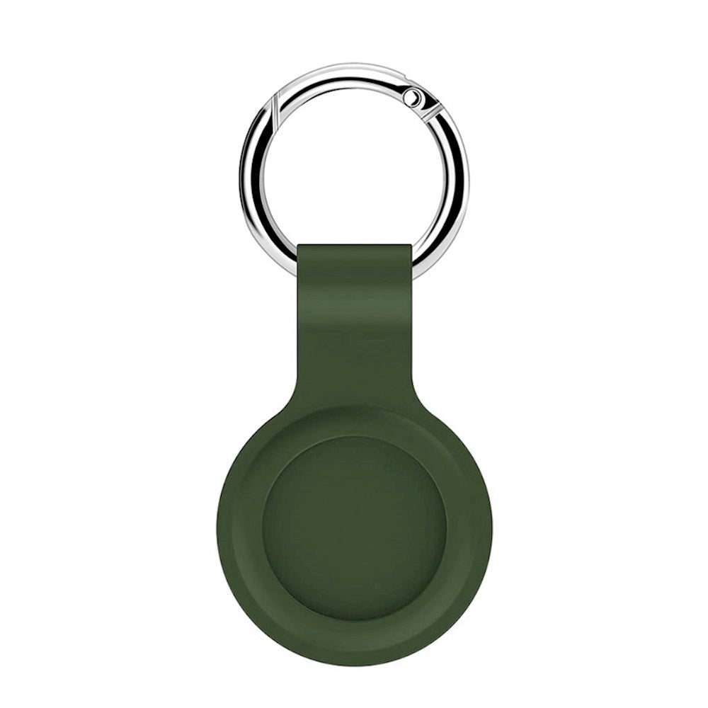 AirTag Silicone Case m. Rund karabiner - grön