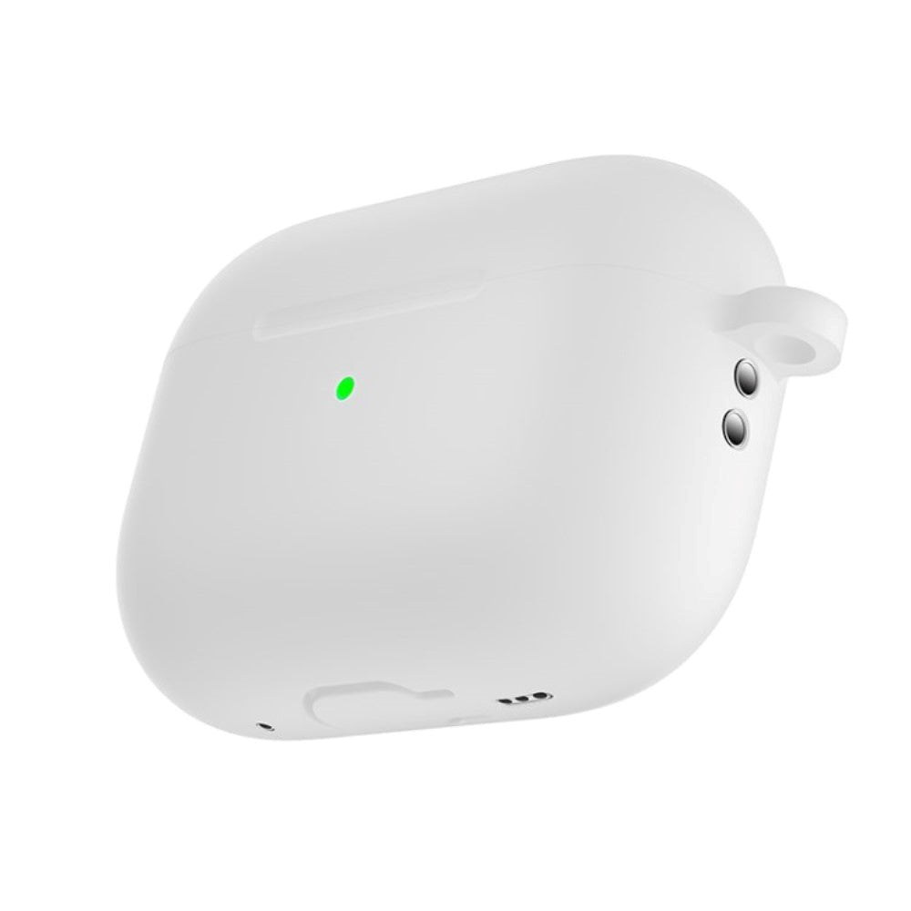 Apple Airpods Pro 2nd Gen (2022) Silikon Fodral med Karbinhake - Vit