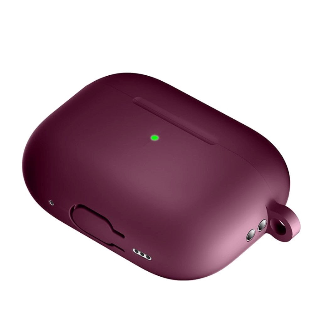 Apple Airpods Pro 2nd Gen (2022) Silikon Fodral med Karbinhake - Bordeaux