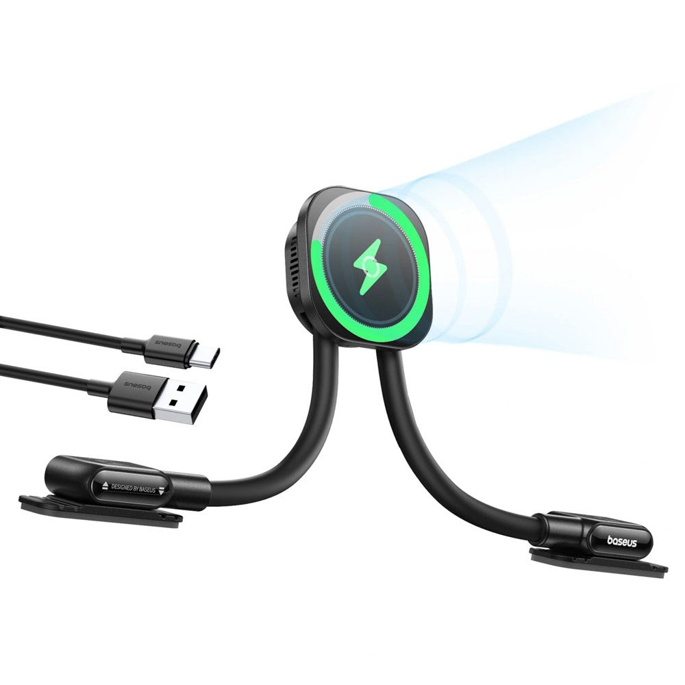 Baseus Flexibel & Universell Bilhållare med Trådlös Laddning - MagSafe Kompatibel - Svart