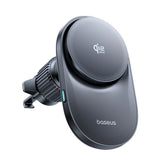 Baseus Magnetisk Bilhållare med Trådlös Laddning & Fläkt - Ventilationsgaller - MagSafe Kompatibel - Svart