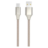 GreyLime flätad (3A/15W) USB-C-kabel 1 m. - beige