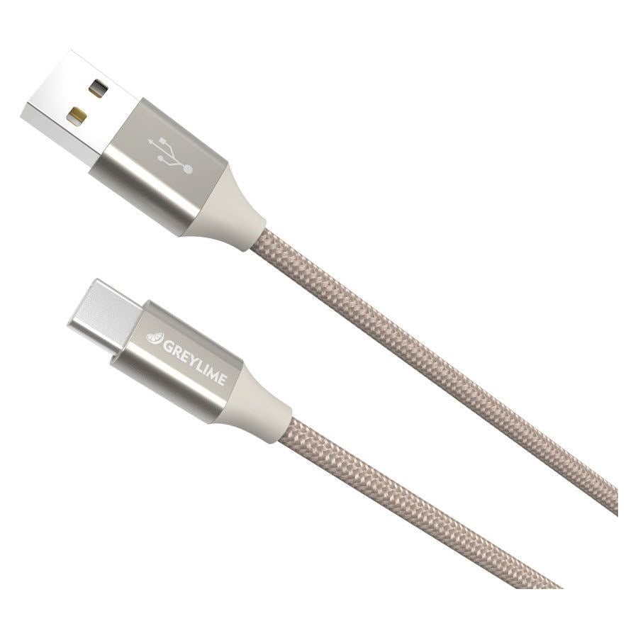 GreyLime flätad (3A/15W) USB-C-kabel 1 m. - beige