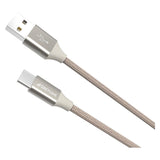 GreyLime flätad (3A/15W) USB-C-kabel 1 m. - beige