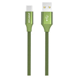 GreyLime flätad (3A/15W) USB-C-kabel 1 m. - Grönt