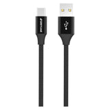 GreyLime flätad (3A/15W) USB-C-kabel 1 m. - Svart