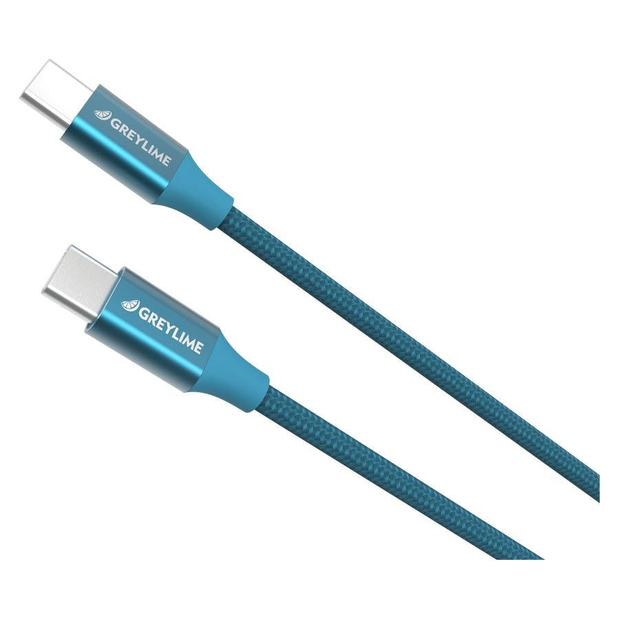 GreyLime flätad USB-C till USB-C-kabel 1 m blå