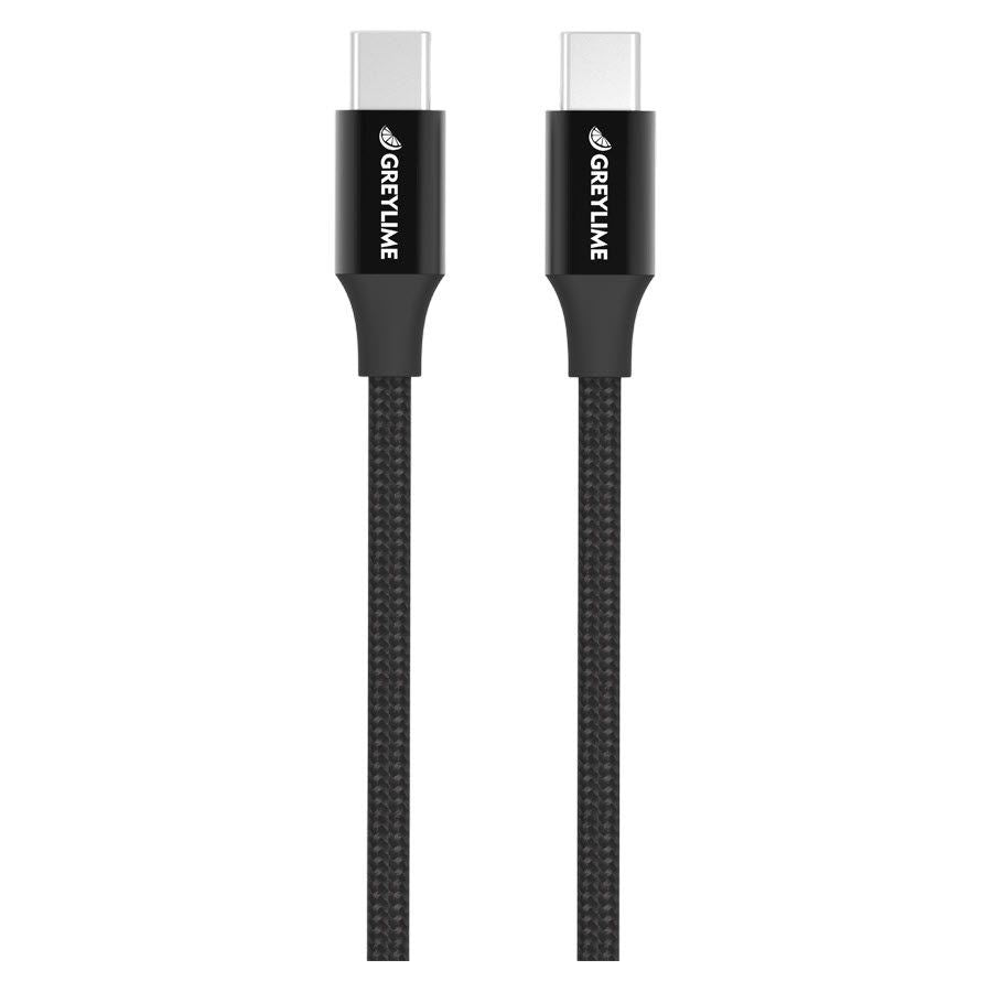 GreyLime flätad USB-C till USB-C-kabel 2 m Svart