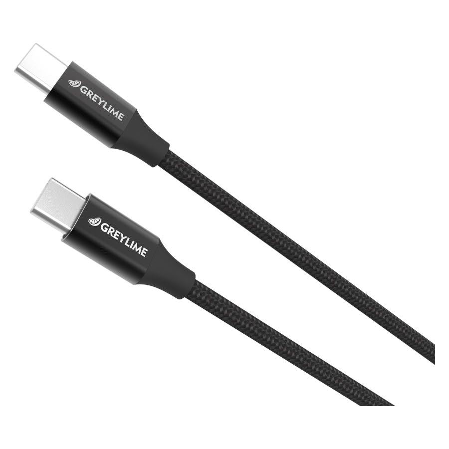 GreyLime flätad USB-C till USB-C-kabel 2 m Svart