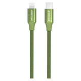 GreyLime 18W flätade USB-C till Lightning Cable 2 m. - Grönt