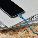 GreyLime 18W flätade USB-C till Lightning Cable 2 m. - Blått