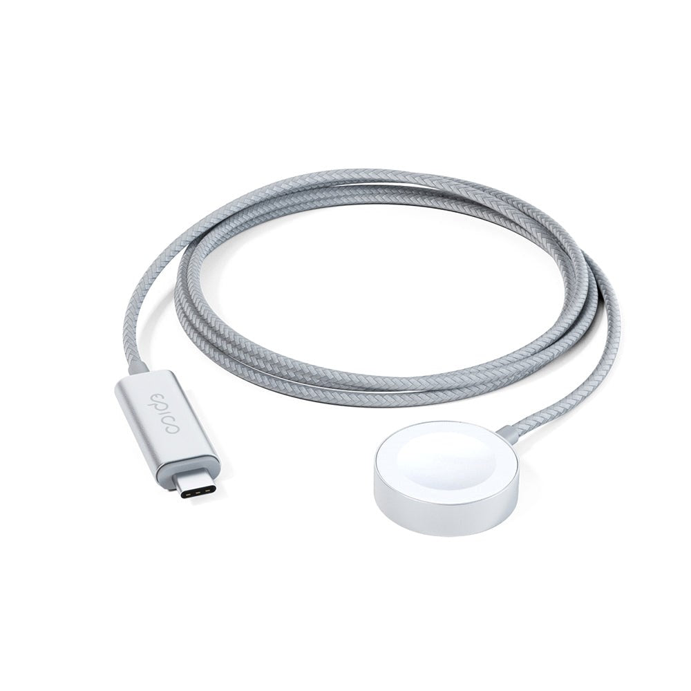 Epico Apple Watch 3W Magnetisk Laddarkabel m. USB-C 120cm. - Silver