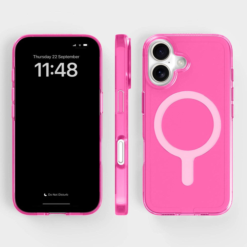 agood company iPhone 16 CLRPRTCT 100% Återvunnen Plast Skal - Transparent / Candy Pink