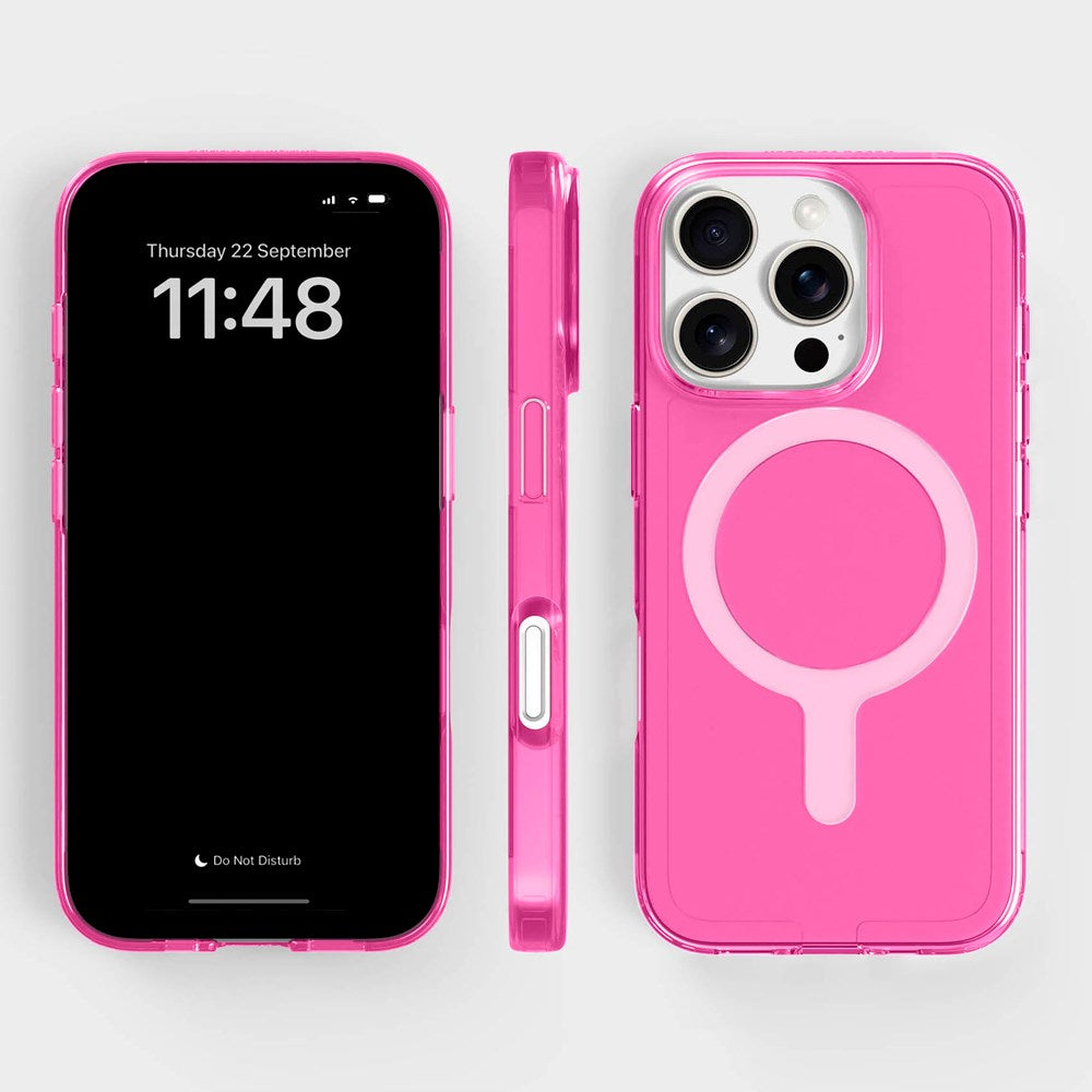 agood company iPhone 16 Pro CLRPRTCT 100% Återvunnen Plast Skal - Transparent / Candy Pink