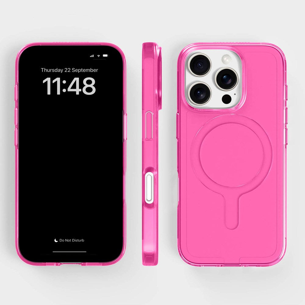 agood company iPhone 16 Pro CLRPRTCT 100% Återvunnen Plast Skal - Transparent / Candy Pink