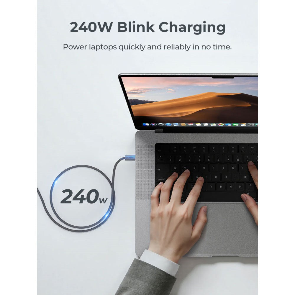 Aukey CB-DC242 Circlet Blink 240W USB-C till USB-C Kabel - 1.8m - Grå