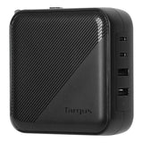 Targus 100W GaN PD Väggladdare med 2 x USB-C, 2 x USB-A och Reseadaptrar - Svart